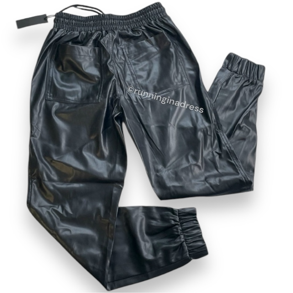 NWT BlankNYC Vegan Leather Joggers In Color Black Size 25 - Picture 5 of 11